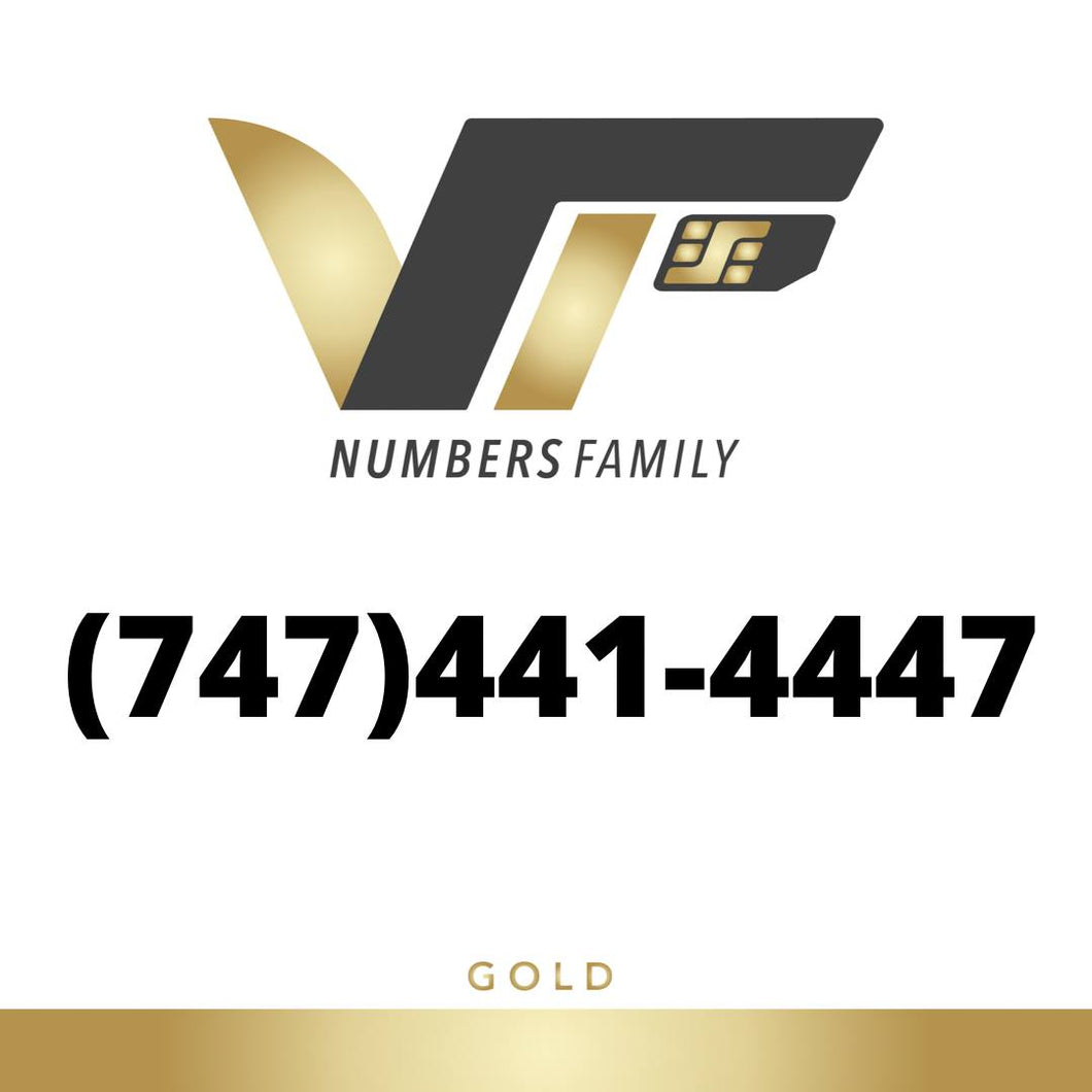 Gold VIP Number (747) 441-4447