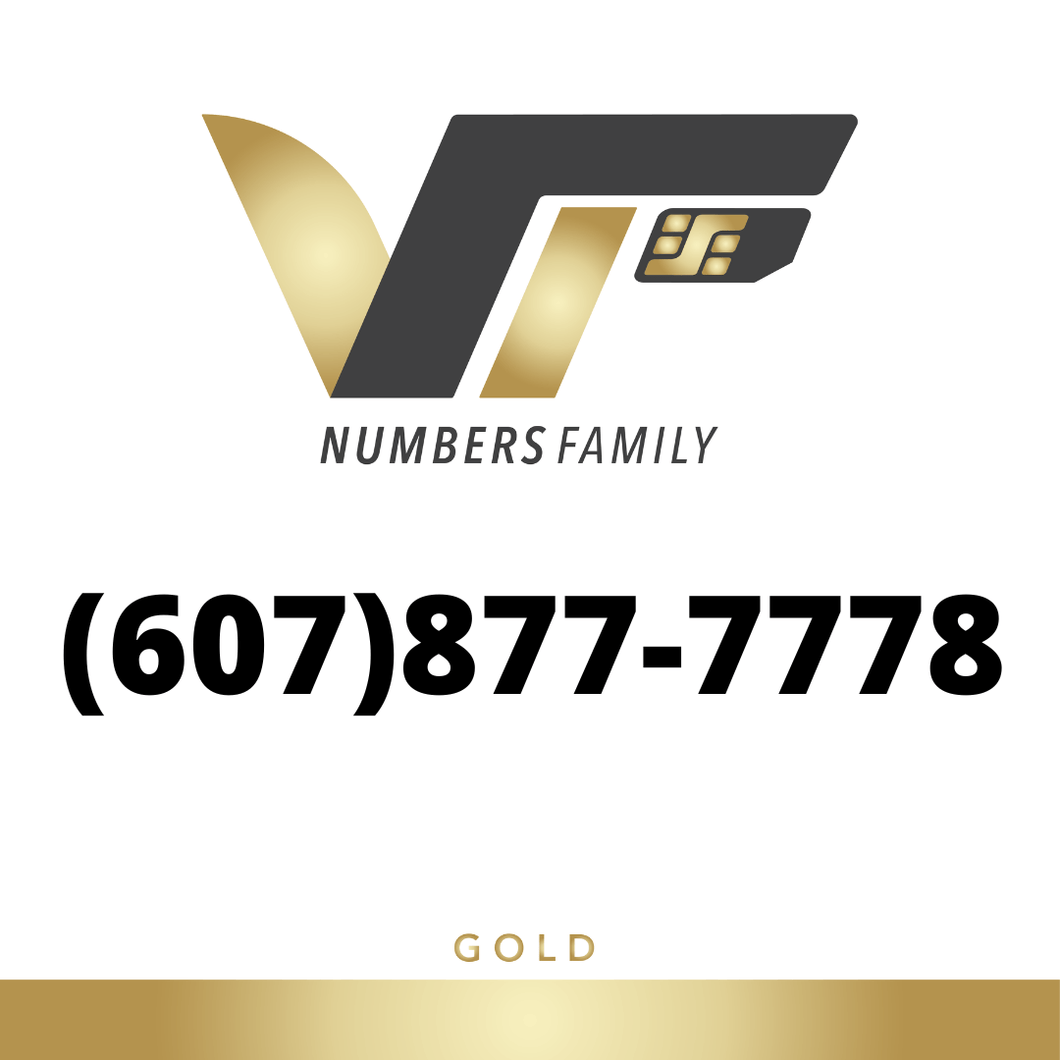 Gold VIP Number (607) 877-7778