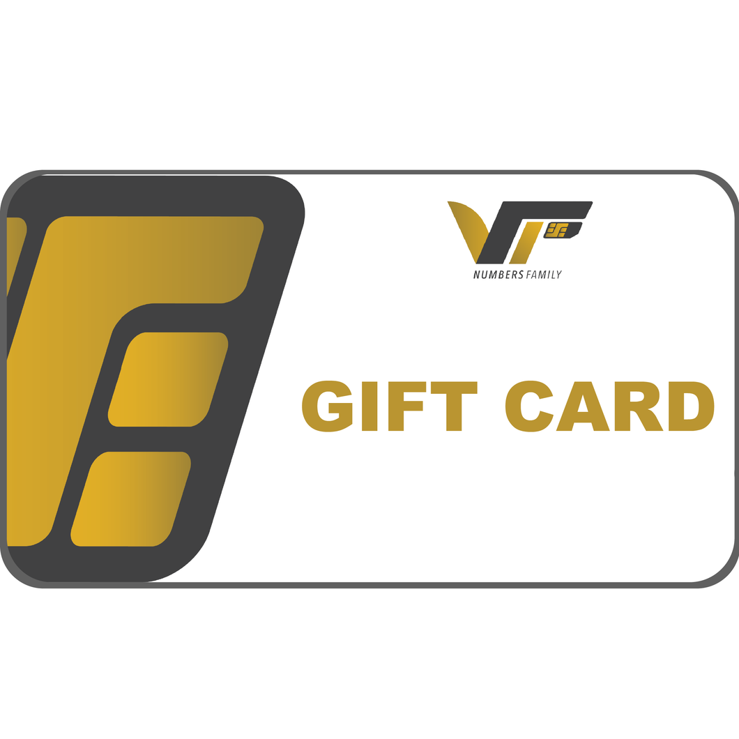 VIP Numbers Family Gift Card